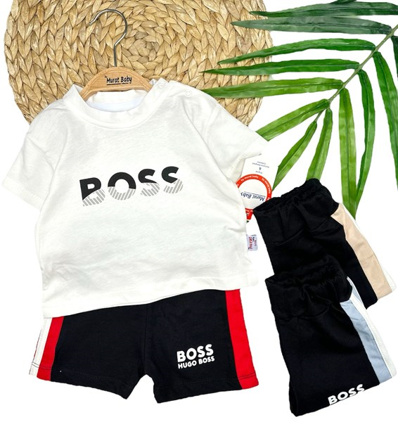 BOSS YAZILI KISA KOL 2'Lİ TAKIM 