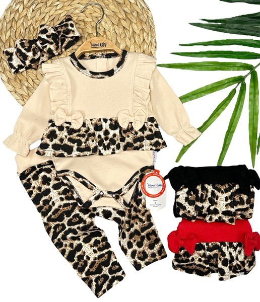 LEOPAR DESEN FIRFIRLI 2'Lİ TAKIM 