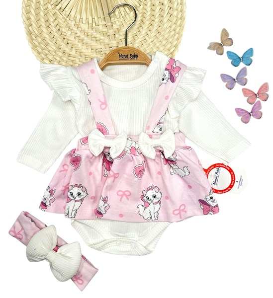 MARI CUTE BASKILI BADİLİ ELBİSE