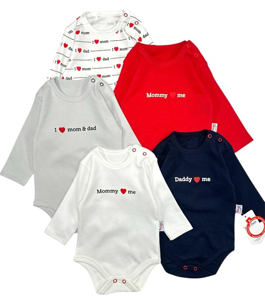 MOM DAD BASKILI KARIŞIK SET BADİ