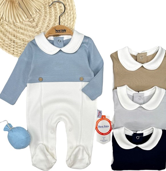 BEBE YAKA DÜĞME DETAYLI ERKEK TULUM 