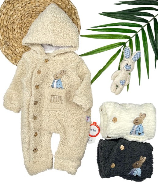 KUZU KUMAŞ PETER RABBIT BASKILI CEPLİ TULUM