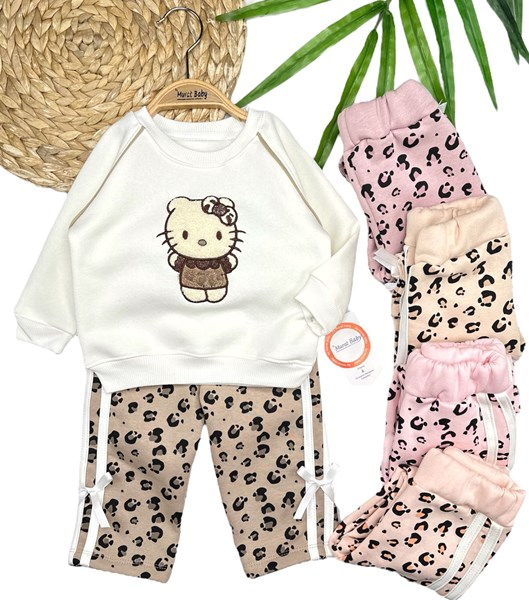 HELLO KITTY BASKILI  2'Lİ ŞARDONLU TAKIM