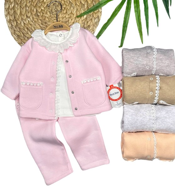 GÜPÜR İŞLEMELİ 3'LÜ ŞARDONLU TAKIM