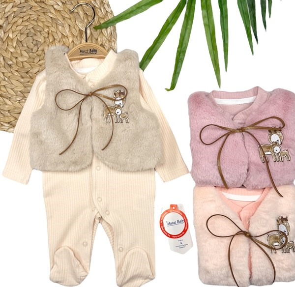 PELUŞ YELEKLİ CEYLAN BASKILI TULUM 