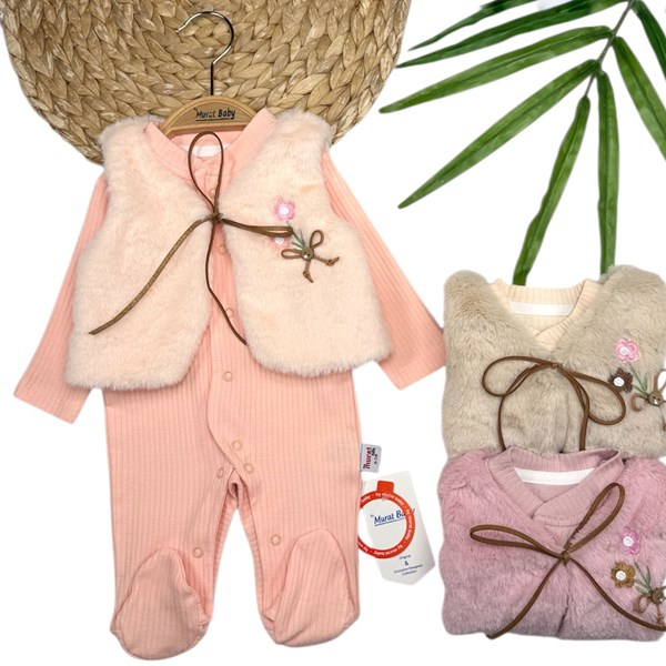 YELEĞİ ÇİÇEK İŞLEMELİ TULUM