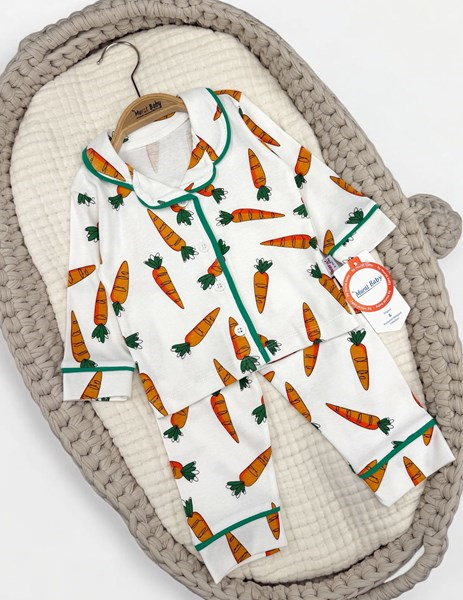 HAVUÇ BASKILI PİJAMA TAKIM 