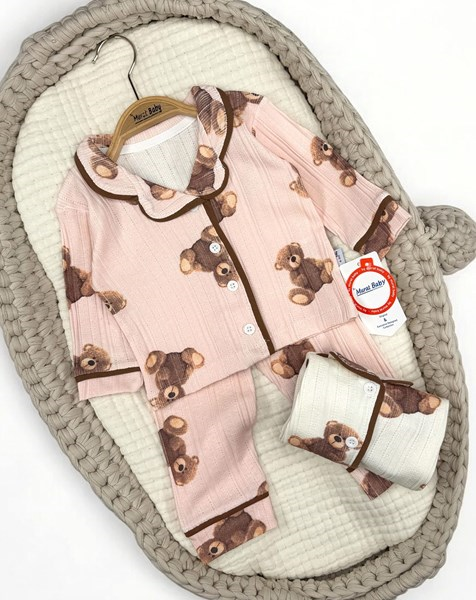 AYI BASKILI PİJAMA TAKIM 