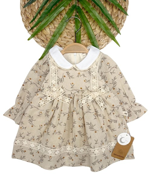 BEBE YAKA 2 GÜPÜRLÜ FİYONK ELBİSE  