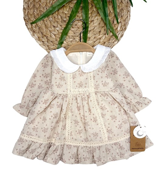 ETEK ÇİFT GÜPÜR DETAYLI ELBİSE 