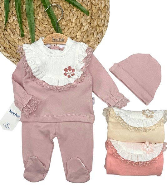 ÖNLÜK YAKA ÇİÇEK DETAYLI TAKIM 