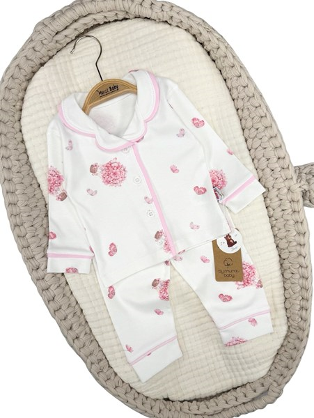 KELEBEK ÇİÇEK BASKILI PİJAMA TAKIM 