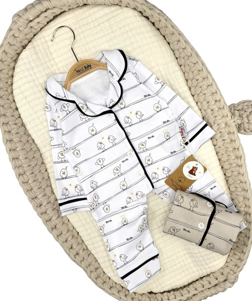 KUŞ BASKILI PİJAMA TAKIM