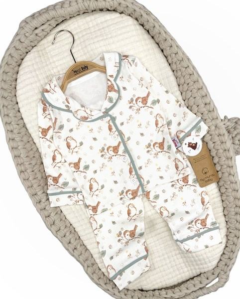 KUŞ DAL BASKILI PİJAMA TAKIM 