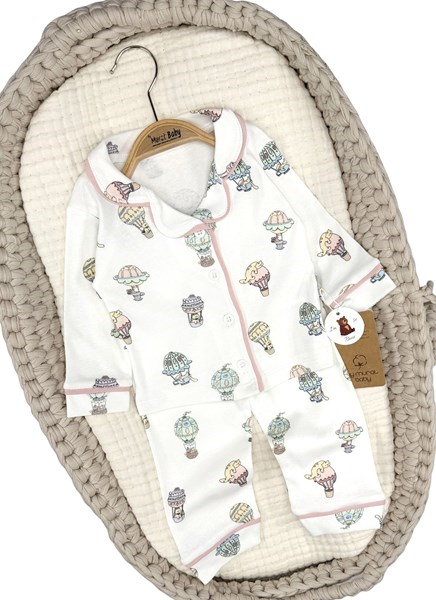 BALON KEDİ BASKILI PİJAMA TAKIM 