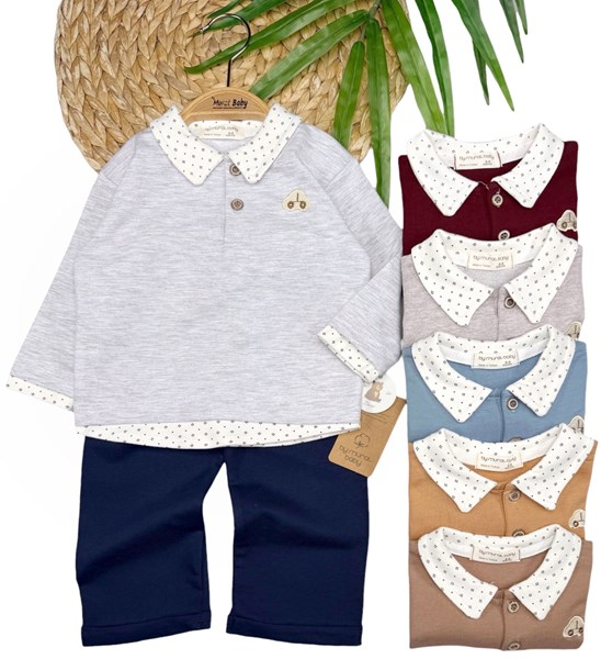 YAKA DESENLİ ARABA İŞLEMELİ 2Lİ TAKIM 