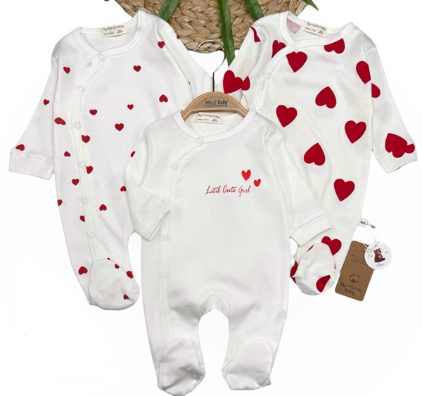 KÜÇÜK BÜYÜK KALP LİTİL GİRL BASKILI SET