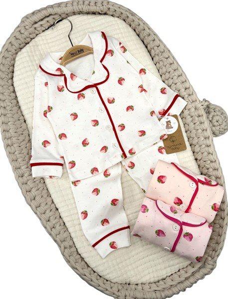 ÇİLEK NOKTA BASKILI PİJAMA TAKIM 