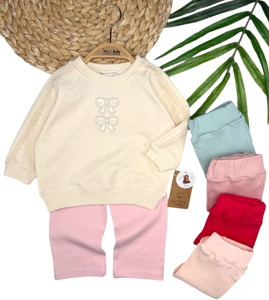 KOLLARI ÇİÇEK GÜPÜR DETAYLI TAKIM 