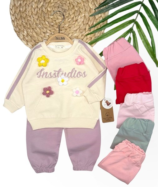 ÖRGÜ ÇİÇEK DETAYLI TAKIM