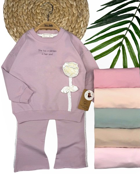 GARDEN BASKILI GÜL DETAYLI TAKIM 