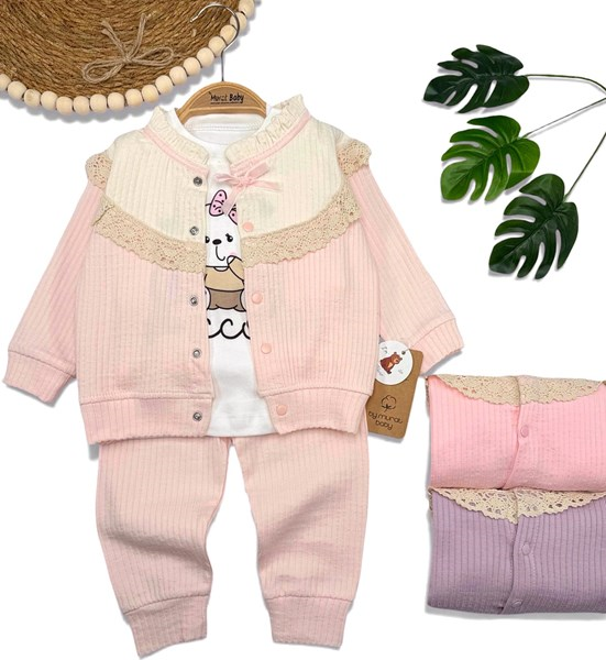 YAKA LASTİK KURDELE DETAYLI TAKIM 