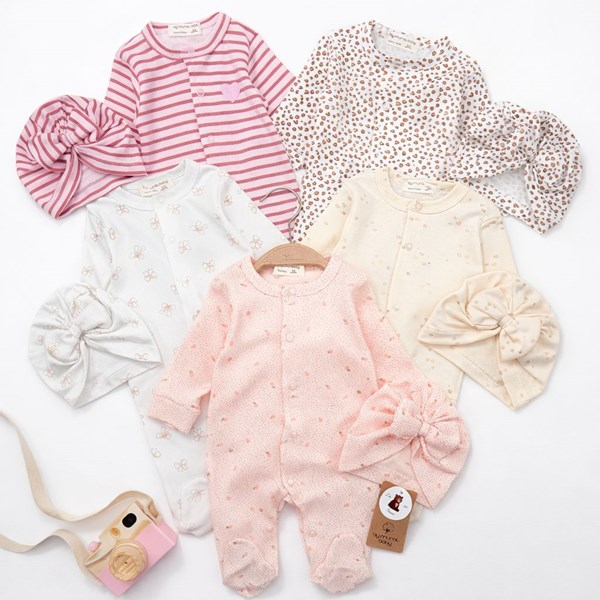 ÇİÇEKLİ KURDELELİ ÇİZGİLİ 5Lİ SET TULUM 