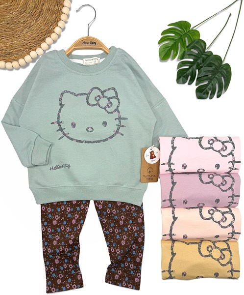 KITY KEDİ ÇİÇEKLİ 2Lİ TAKIM 