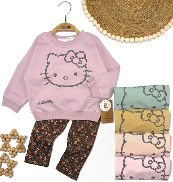 KITY KEDİ ÇİÇEKLİ 2Lİ TAKIM 