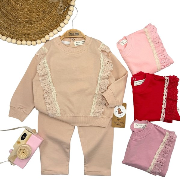 YANLARDAN GÜPÜR DETAYLI 2'Lİ TAKIM