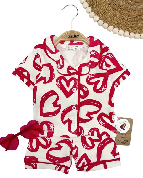 BÜYÜK KALP BASKILI PİJAMA TAKIM