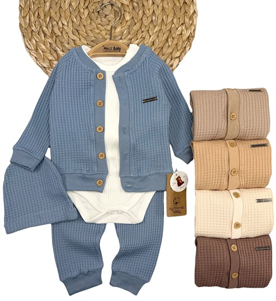 WAFFLE KUMAŞ MAMMY ARMALI 3LÜ TAKIM 