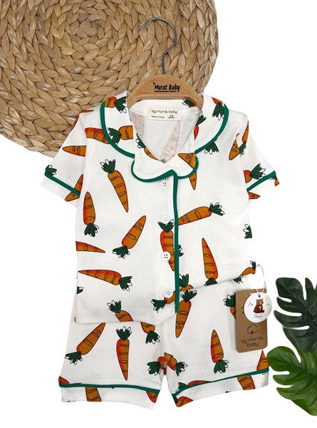 HAVUÇ KISA KOL PİJAMA TAKIM 