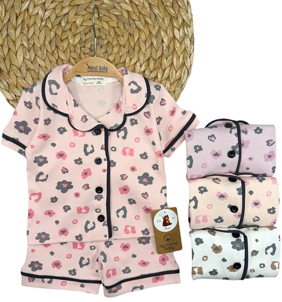 ÇİÇEK SİYAH BİYE PİJAMA TAKIM