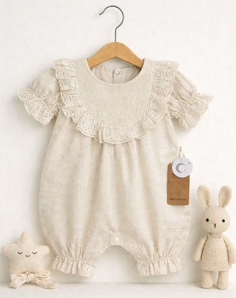 GÜPÜR YAKA KETEN TULUM