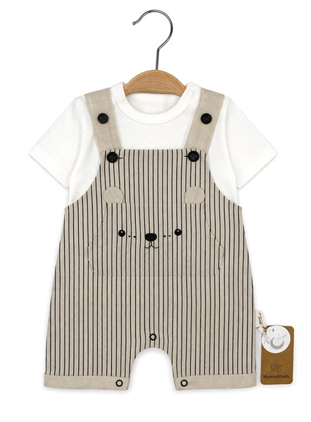 AYI SURAT KISA KOL ÇİZGİLİ SALOPET