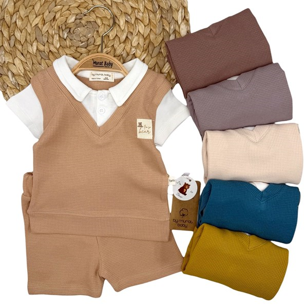 WAFFLE KUMAŞ BEAR ARMALI TAKIM