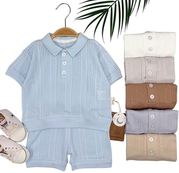 DÜĞMELİ KISA KOL ŞORTLU TAKIM