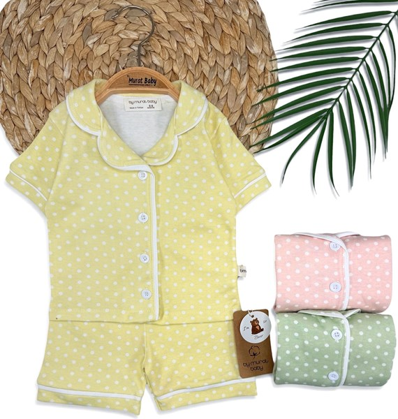 PUANTİYELİ KISA KOL PİJAMA TAKIM