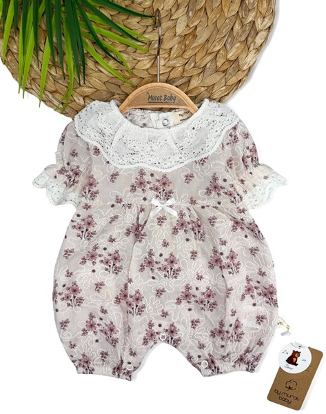 GÜPÜR YAKA ÇİÇEK DESENLİ TULUM