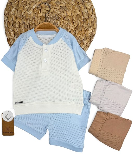 2 RENKLİ DÜĞME KISA KOL TAKIM