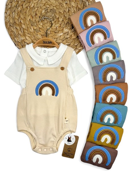 RENKLİ İŞLEMELİ SALOPET BADİ