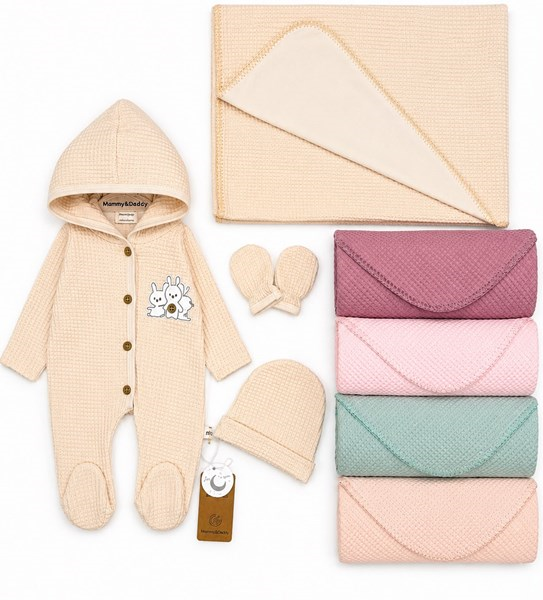 PREMİUM BABY WAFFLE TAVŞAN SET