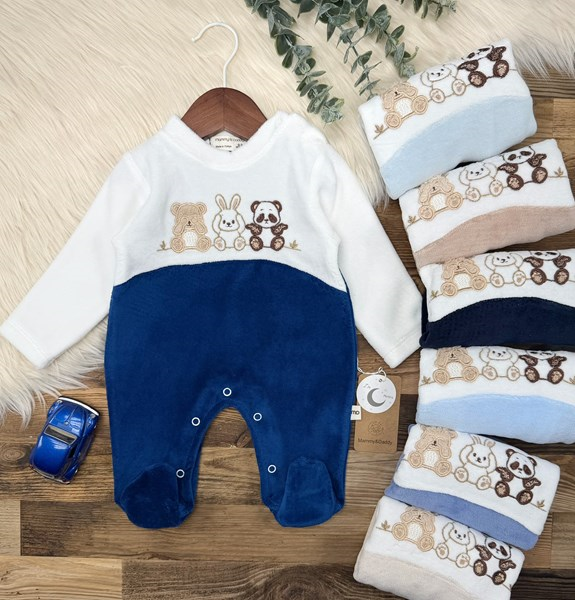 KADİFE AYI TAVŞAN PANDA İŞLEMELİ TULUM