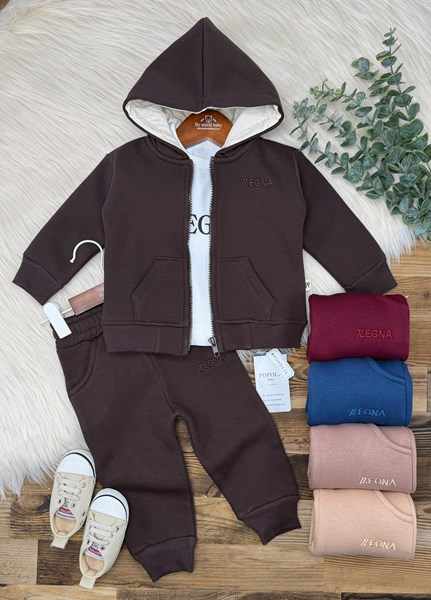 ZEGNA ŞARDONLU ÜÇLÜ TAKIM