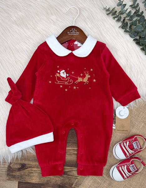 GEYİK NOEL BABA BASKILI KADİFE TULUM 